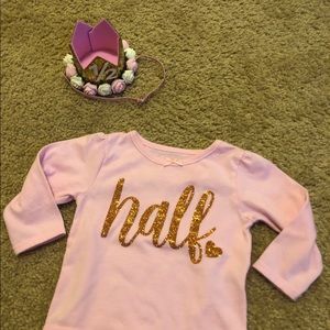 Half birthday shirt and crown